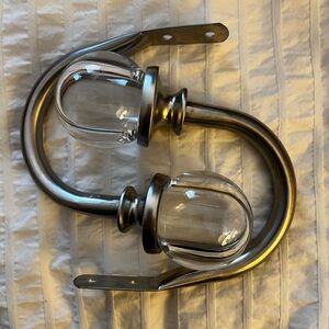 Silver and Clear Curtain Finial Set